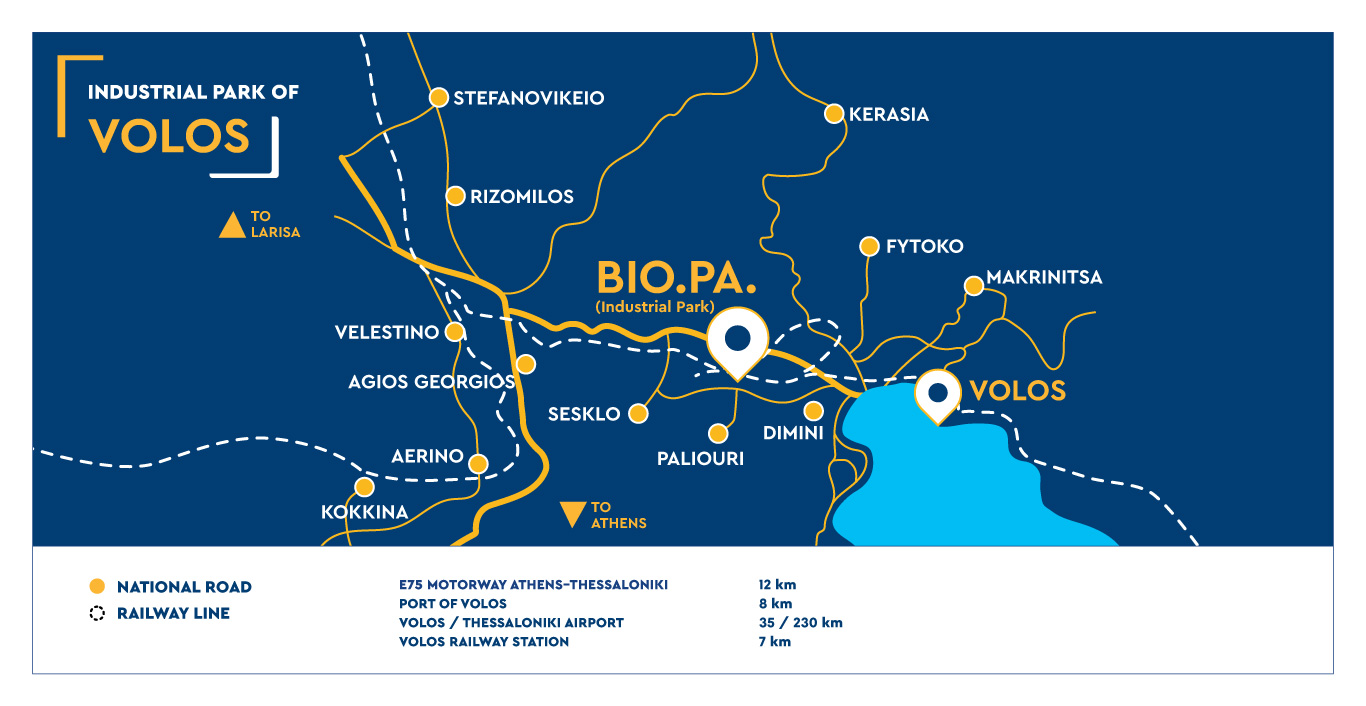 ETVA | Business Park of Volos - Map