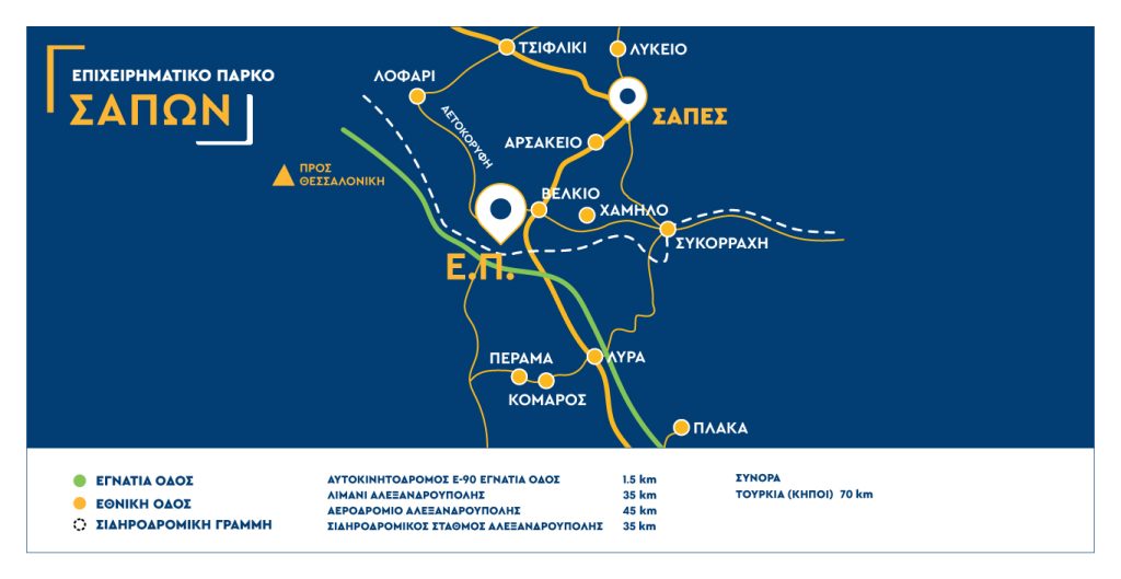 ETBA | Επιχειρηματικό Πάρκο Σαπών - Χάρτης